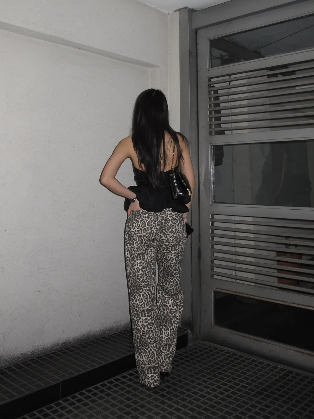Pantalon Recto Print Gabardina