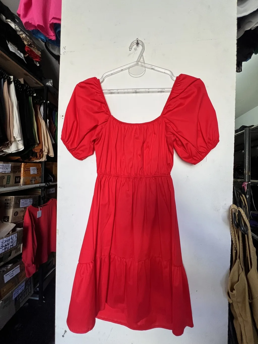vestido poplin con mangas